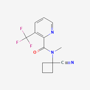 molecular formula C13H12F3N3O B2450939 N-(1-Cyanocyclobutyl)-N-methyl-3-(trifluoromethyl)pyridine-2-carboxamide CAS No. 2175883-30-2