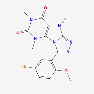 molecular formula C16H15BrN6O3 B2450942 3-(5-bromo-2-methoxyphenyl)-5,7,9-trimethyl-5H-[1,2,4]triazolo[4,3-e]purine-6,8(7H,9H)-dione CAS No. 921810-88-0