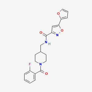 N-((1-(2-fluorobenzoyl)piperidin-4-yl)methyl)-5-(furan-2-yl)isoxazole-3-carboxamide