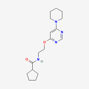 N-(2-((6-(piperidin-1-yl)pyrimidin-4-yl)oxy)ethyl)cyclopentanecarboxamide