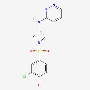N-[1-(3-chloro-4-fluorobenzenesulfonyl)azetidin-3-yl]pyridazin-3-amine