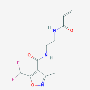 5-(Difluoromethyl)-3-methyl-N-[2-(prop-2-enoylamino)ethyl]-1,2-oxazole-4-carboxamide
