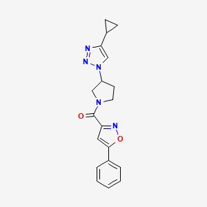 (3-(4-cyclopropyl-1H-1,2,3-triazol-1-yl)pyrrolidin-1-yl)(5-phenylisoxazol-3-yl)methanone
