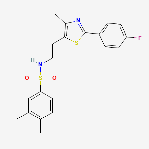 molecular formula C20H21FN2O2S2 B2450985 N-[2-[2-(4-fluorophenyl)-4-methyl-1,3-thiazol-5-yl]ethyl]-3,4-dimethylbenzenesulfonamide CAS No. 894005-02-8
