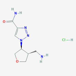 1-[(3S,4S)-4-(Aminomethyl)oxolan-3-yl]triazole-4-carboxamide;hydrochloride