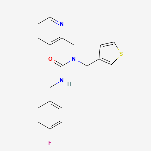 molecular formula C19H18FN3OS B2450990 3-(4-Fluorobenzyl)-1-(pyridin-2-ylmethyl)-1-(thiophen-3-ylmethyl)urea CAS No. 1234981-49-7