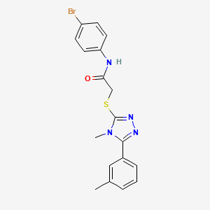 molecular formula C18H17BrN4OS B2450992 N-(4-bromophenyl)-2-{[4-methyl-5-(3-methylphenyl)-4H-1,2,4-triazol-3-yl]sulfanyl}acetamide CAS No. 882749-59-9