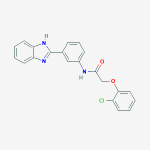 molecular formula C21H16ClN3O2 B245100 N-[3-(1H-benzimidazol-2-yl)phenyl]-2-(2-chlorophenoxy)acetamide 