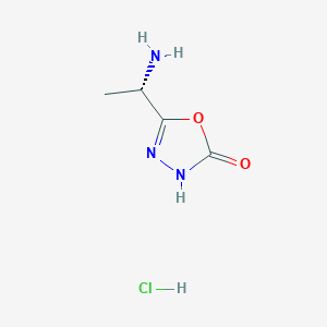 molecular formula C4H8ClN3O2 B2451026 5-[(1S)-1-Aminoethyl]-3H-1,3,4-oxadiazol-2-one;hydrochloride CAS No. 2550997-83-4