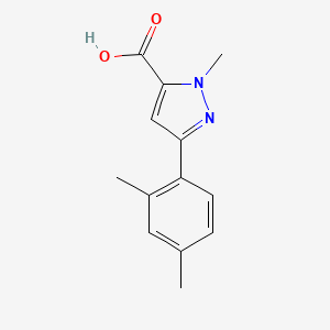 molecular formula C13H14N2O2 B2451027 3-(2,4-dimethylphenyl)-1-methyl-1{H}-pyrazole-5-carboxylic acid CAS No. 1015868-58-2
