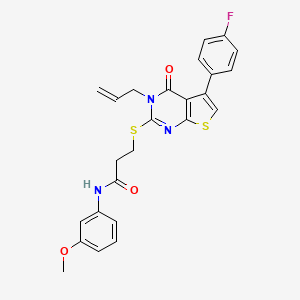 3-[5-(4-fluorophenyl)-4-oxo-3-prop-2-enylthieno[2,3-d]pyrimidin-2-yl]sulfanyl-N-(3-methoxyphenyl)propanamide