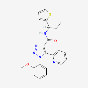 molecular formula C22H21N5O2S B2451066 1-(2-甲氧基苯基)-5-吡啶-2-基-N-[1-(2-噻吩基)丙基]-1H-1,2,3-三唑-4-甲酰胺 CAS No. 1396765-00-6