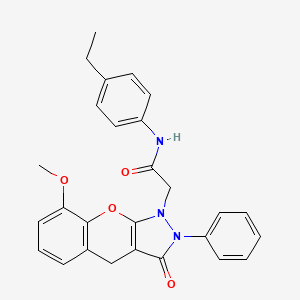 N-(4-ethylphenyl)-2-(8-methoxy-3-oxo-2-phenyl-2,3-dihydrochromeno[2,3-c]pyrazol-1(4H)-yl)acetamide