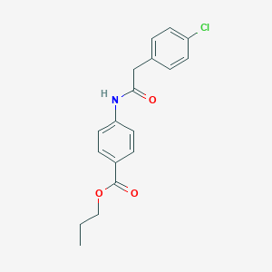 molecular formula C18H18ClNO3 B245107 Propyl 4-{[(4-chlorophenyl)acetyl]amino}benzoate 