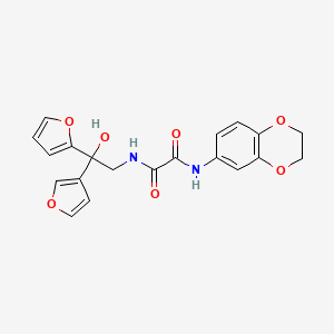 molecular formula C20H18N2O7 B2451070 N1-(2,3-dihydrobenzo[b][1,4]dioxin-6-yl)-N2-(2-(furan-2-yl)-2-(furan-3-yl)-2-hydroxyethyl)oxalamide CAS No. 2034236-72-9