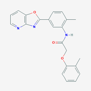 molecular formula C22H19N3O3 B245108 N-(2-methyl-5-[1,3]oxazolo[4,5-b]pyridin-2-ylphenyl)-2-(2-methylphenoxy)acetamide 