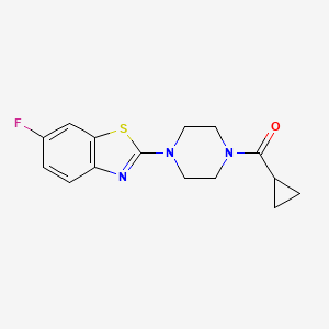 molecular formula C15H16FN3OS B2451082 Cyclopropyl(4-(6-Fluorobenzo[d]thiazol-2-yl)piperazin-1-yl)methanon CAS No. 897473-09-5