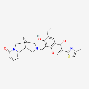 molecular formula C27H27N3O4S B2451099 3-((6-ethyl-7-hydroxy-3-(4-methylthiazol-2-yl)-4-oxo-4H-chromen-8-yl)methyl)-3,4,5,6-tetrahydro-1H-1,5-methanopyrido[1,2-a][1,5]diazocin-8(2H)-one CAS No. 780808-54-0