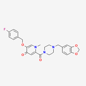 2-(4-(benzo[d][1,3]dioxol-5-ylmethyl)piperazine-1-carbonyl)-5-((4-fluorobenzyl)oxy)-1-methylpyridin-4(1H)-one