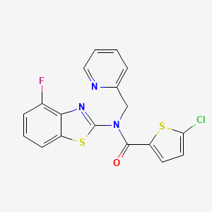 molecular formula C18H11ClFN3OS2 B2451102 5-chloro-N-(4-fluorobenzo[d]thiazol-2-yl)-N-(pyridin-2-ylmethyl)thiophene-2-carboxamide CAS No. 941967-76-6