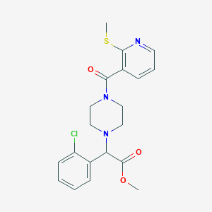 molecular formula C20H22ClN3O3S B2451103 Methyl 2-(2-chlorophenyl)-2-[4-(2-methylsulfanylpyridine-3-carbonyl)piperazin-1-yl]acetate CAS No. 1252073-45-2