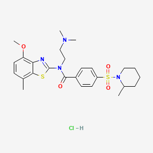 N-(2-(dimethylamino)ethyl)-N-(4-methoxy-7-methylbenzo[d]thiazol-2-yl)-4-((2-methylpiperidin-1-yl)sulfonyl)benzamide hydrochloride