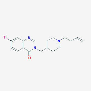 molecular formula C18H22FN3O B2451106 3-[(1-丁-3-烯基哌啶-4-基)甲基]-7-氟喹唑啉-4-酮 CAS No. 2415519-64-9
