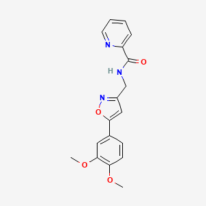 molecular formula C18H17N3O4 B2451108 N-((5-(3,4-二甲氧基苯基)异恶唑-3-基)甲基)吡啶甲酰胺 CAS No. 1209651-27-3