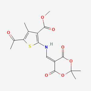 Methyl 5-acetyl-2-(((2,2-dimethyl-4,6-dioxo-1,3-dioxan-5-ylidene)methyl)amino)-4-methylthiophene-3-carboxylate