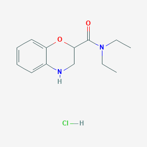 molecular formula C13H19ClN2O2 B2451118 N,N-diethyl-3,4-dihydro-2H-1,4-benzoxazine-2-carboxamide hydrochloride CAS No. 1049712-92-6