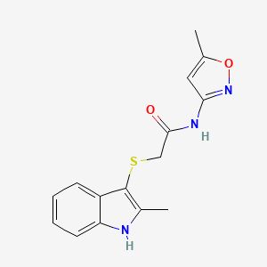2-[(2-methyl-1H-indol-3-yl)sulfanyl]-N-(5-methyl-1,2-oxazol-3-yl)acetamide