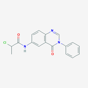 molecular formula C17H14ClN3O2 B2451126 2-Chloro-N-(4-oxo-3-phenylquinazolin-6-yl)propanamide CAS No. 2411221-24-2