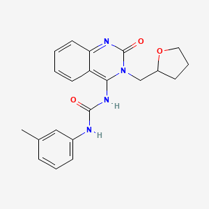 (E)-1-(2-oxo-3-((tetrahydrofuran-2-yl)methyl)-2,3-dihydroquinazolin-4(1H)-ylidene)-3-(m-tolyl)urea
