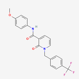 molecular formula C21H17F3N2O3 B2451138 N-(4-Methoxyphenyl)-2-oxo-1-(4-(trifluoromethyl)benzyl)-1,2-dihydro-3-pyridinecarboxamide CAS No. 338977-43-8