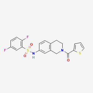 molecular formula C20H16F2N2O3S2 B2451139 2,5-difluoro-N-(2-(thiophene-2-carbonyl)-1,2,3,4-tetrahydroisoquinolin-7-yl)benzenesulfonamide CAS No. 955710-67-5