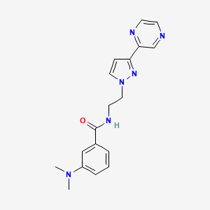 3-(dimethylamino)-N-(2-(3-(pyrazin-2-yl)-1H-pyrazol-1-yl)ethyl)benzamide