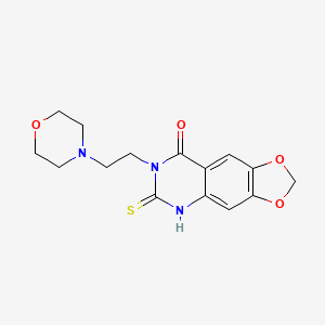 molecular formula C15H17N3O4S B2451155 7-(2-morpholin-4-ylethyl)-6-thioxo-6,7-dihydro[1,3]dioxolo[4,5-g]quinazolin-8(5H)-one CAS No. 689228-41-9