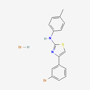 molecular formula C16H14Br2N2S B2451160 (Z)-N-(4-(3-bromophenyl)thiazol-2(3H)-ylidene)-4-methylaniline hydrobromide CAS No. 1179443-37-8