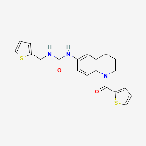 molecular formula C20H19N3O2S2 B2451163 1-(Thiophen-2-ylmethyl)-3-(1-(thiophene-2-carbonyl)-1,2,3,4-tetrahydroquinolin-6-yl)urea CAS No. 1203012-55-8