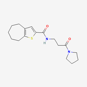 molecular formula C17H24N2O2S B2451164 N-(3-氧代-3-吡咯烷-1-基丙基)-5,6,7,8-四氢-4H-环庚[B]硫+ CAS No. 1061503-78-3