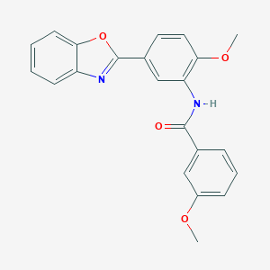 molecular formula C22H18N2O4 B245117 N-[5-(1,3-benzoxazol-2-yl)-2-methoxyphenyl]-3-methoxybenzamide 
