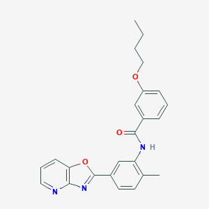 molecular formula C24H23N3O3 B245118 3-butoxy-N-(2-methyl-5-[1,3]oxazolo[4,5-b]pyridin-2-ylphenyl)benzamide 