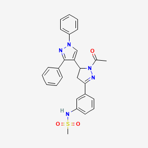 N-[3-(2-acetyl-1',3'-diphenyl-3,4-dihydro-1'H,2H-3,4'-bipyrazol-5-yl)phenyl]methanesulfonamide