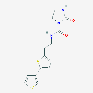 molecular formula C14H15N3O2S2 B2451183 N-(2-([2,3'-bithiophen]-5-yl)ethyl)-2-oxoimidazolidine-1-carboxamide CAS No. 2034564-97-9
