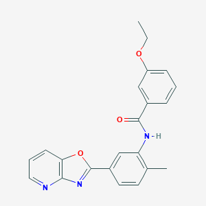 molecular formula C22H19N3O3 B245119 3-Ethoxy-N-(2-methyl-5-oxazolo[4,5-b]pyridin-2-yl-phenyl)-benzamide 