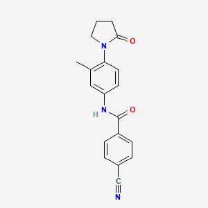 4-cyano-N-(3-methyl-4-(2-oxopyrrolidin-1-yl)phenyl)benzamide