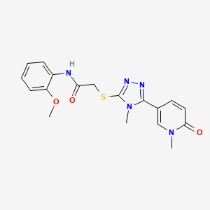 N-(2-methoxyphenyl)-2-((4-methyl-5-(1-methyl-6-oxo-1,6-dihydropyridin-3-yl)-4H-1,2,4-triazol-3-yl)thio)acetamide