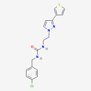 molecular formula C17H17ClN4OS B2451196 1-(4-氯苄基)-3-(2-(3-(噻吩-3-基)-1H-吡唑-1-基)乙基)脲 CAS No. 2034452-70-3