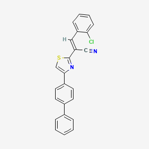 molecular formula C24H15ClN2S B2451197 (E)-2-(4-([1,1'-biphenyl]-4-yl)thiazol-2-yl)-3-(2-chlorophenyl)acrylonitrile CAS No. 326915-30-4