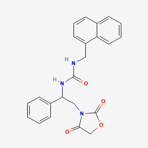 molecular formula C23H21N3O4 B2451199 1-(2-(2,4-Dioxooxazolidin-3-yl)-1-phenylethyl)-3-(naphthalen-1-ylmethyl)urea CAS No. 2034546-77-3
